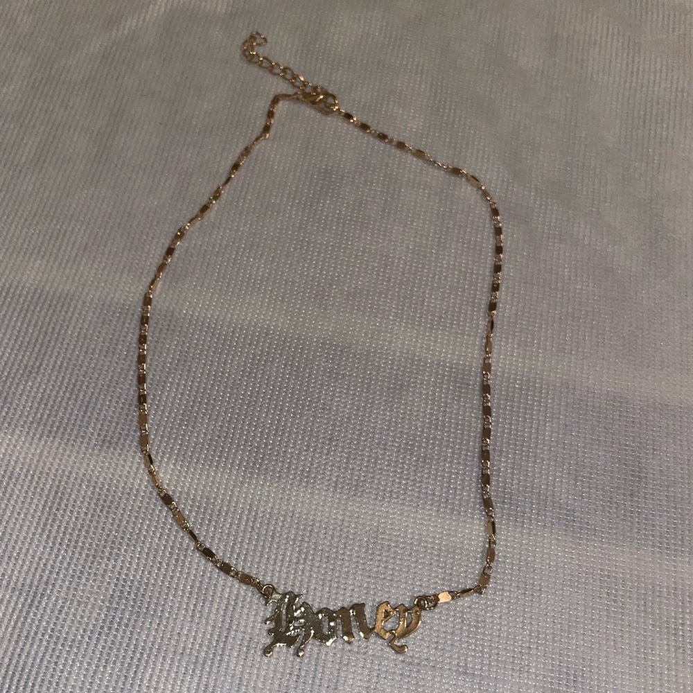 Honey Name Plate Necklace